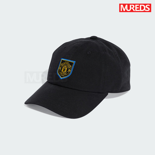 曼联官方正品阿迪达斯足球二客运动配色黑色遮阳帽子棒球帽JV5889