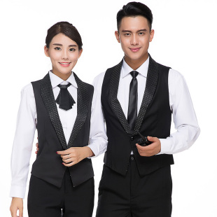 酒店男女服务员工作服马夹酒吧前台收银工装KTV台球厅西餐厅制服