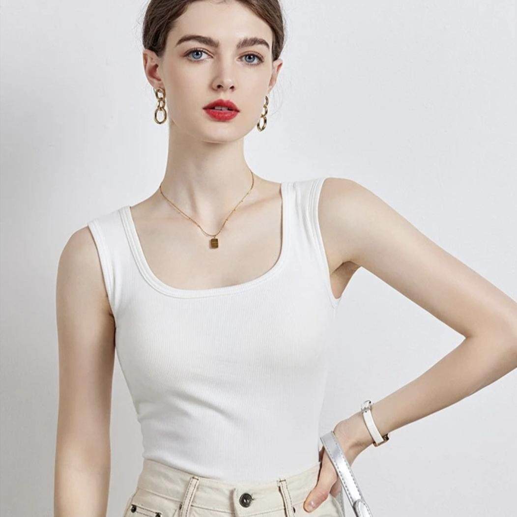 【朔绘】蚕丝方领乳胶胸垫背心 3911,女装/女士精品,背心吊带,淘宝优惠券,粉丝福利购,淘宝优惠卷