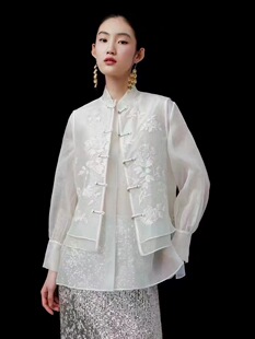 2024新款 新中式 桑蚕丝重工刺绣真丝马甲国风复古马夹 朔绘