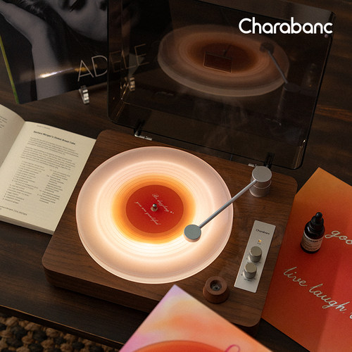 Charabanc蓝牙音响香薰机七夕礼物黑胶发光唱片机生日礼物音箱