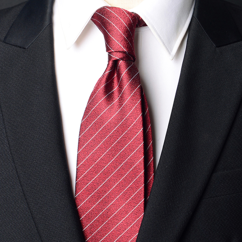 男士领带cm正装商务职业上班工作结婚新郎可宽版红条纹西服1009k