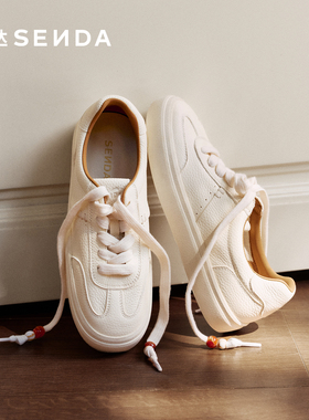 【新品试用】森达牛皮小白鞋训鞋女款2026年新款百搭板鞋ZTK17AM6
