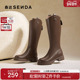 森达小V靴骑士靴女25冬新时尚 潮流厚底休闲瘦瘦靴长筒靴ZTI11DG5