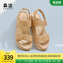 X9Q1DBL2夏新商場同款魔術貼休閑涼鞋2022百麗時尚小香風涼鞋女