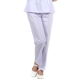 护士裤子 白色工作裤女医生服大码松紧腰护士服裤子白色南丁格尔