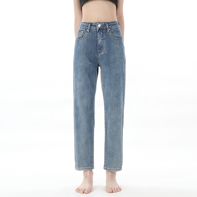 美式烟管垂感复古牛仔裤高腰