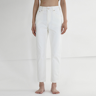 VGOZE美式 裤 烟管白色裤 女修身 2025新1 高腰显瘦小直筒牛仔裤 GPOD