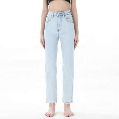 gpod BEFR美式浅蓝宽松bf风烟管显瘦高腰小直筒牛仔裤女2025新款2