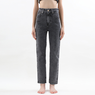 牛仔裤 阔腿裤 女胖mm2 BEFR高端水洗烟灰黑色宽松女士2026新款 gpod