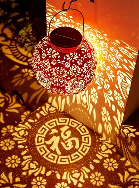 新款2026新年装饰灯太阳能户外灯笼春节彩灯福字过年氛围发光挂灯