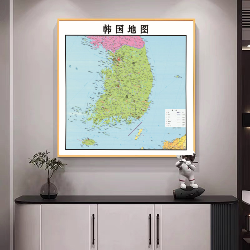 新款韩国地图带外框定制