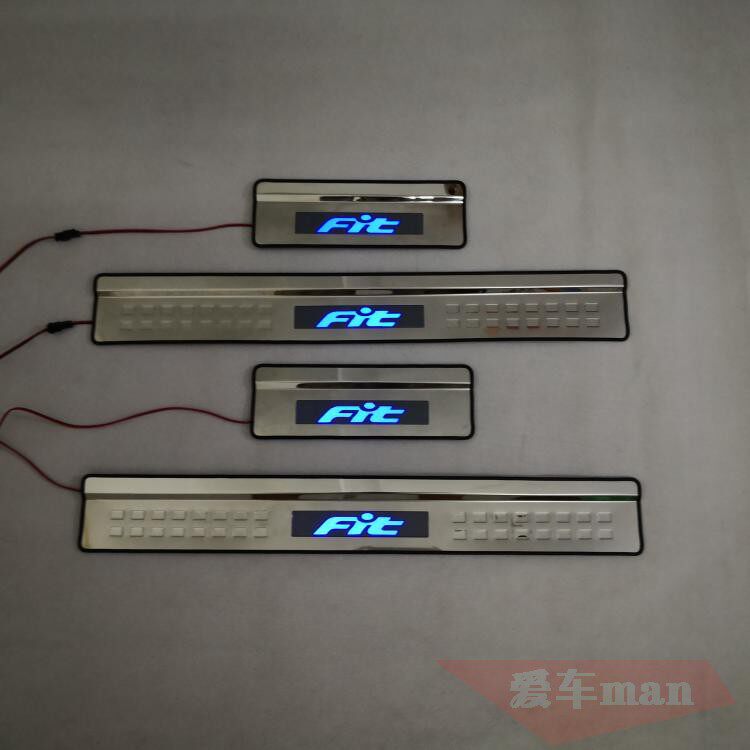 适用03 04 05 06 07款飞度迎宾踏板带灯led发光门槛条 门槛防护条