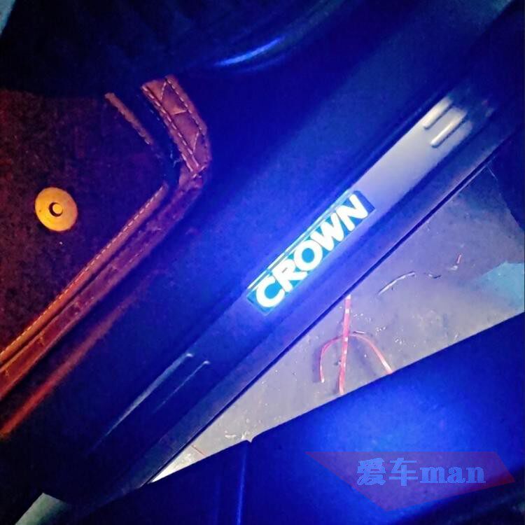 05 06 07 08 09款皇冠迎宾踏板led带灯 门槛条 不锈钢 老皇冠改装