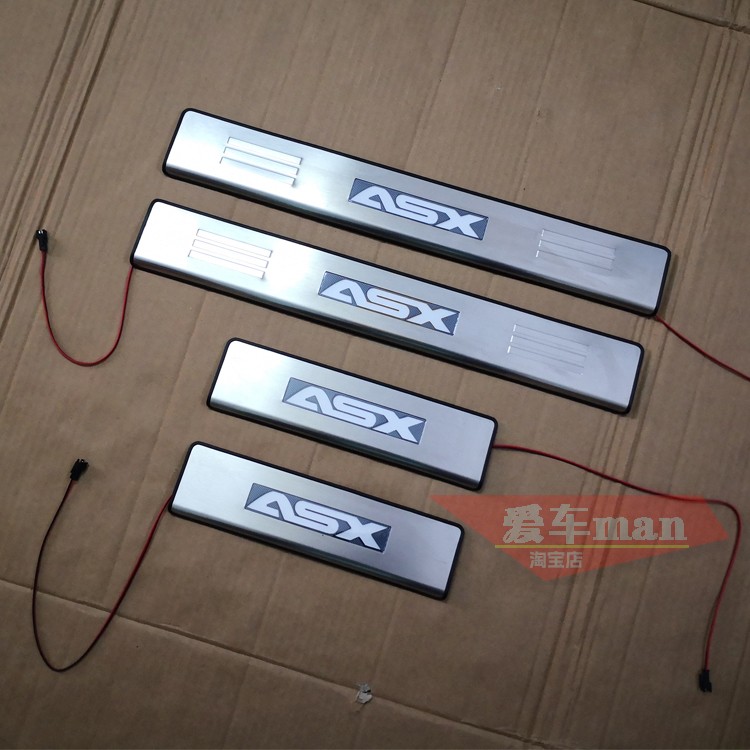适用13-19款劲炫asx门槛条led带灯迎宾踏板劲炫不锈钢门槛防护条