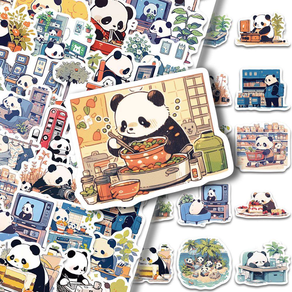 50张熊猫日常贴纸可爱卡通创意手账笔记本行李箱防水装饰贴画,文具电教/文化用品/商务用品,贴纸/立体贴纸,淘宝优惠券,粉丝福利购,淘宝优惠卷