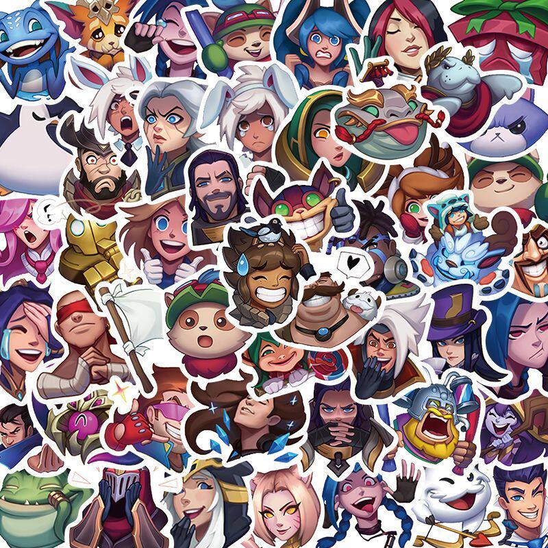 50张英雄联盟lol表情包搞笑沙雕高颜值创意装饰手账贴画防水贴纸