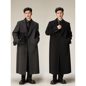PEICHUAN 秋冬新品 男士 过膝长款 垫肩双面毛呢大衣羊毛呢子外套