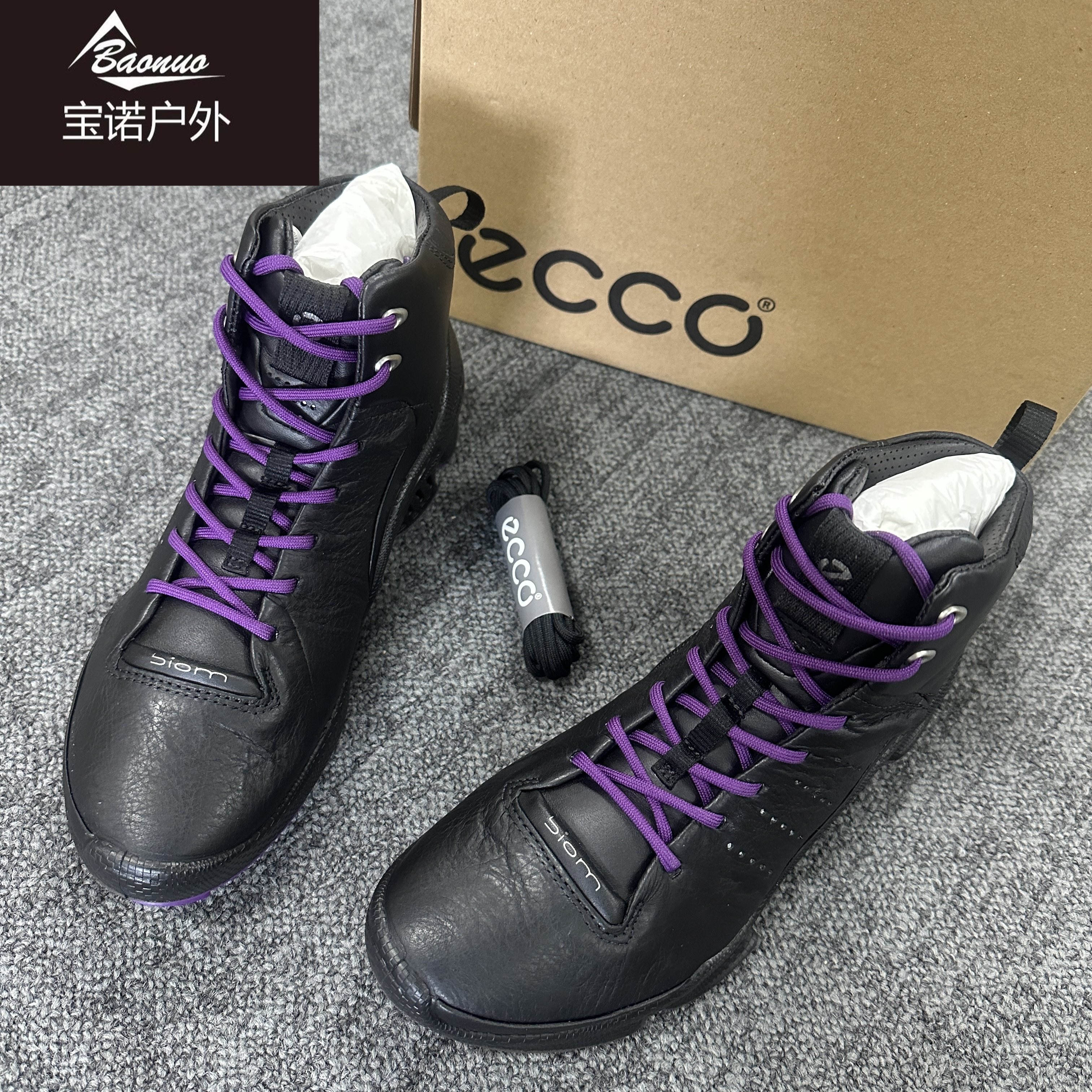 ECCO爱步25秋冬高帮休闲缓震户外跑步鞋 健步BIOMC800473