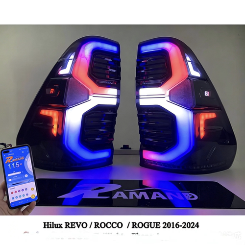 适用15-26年海拉克斯HILUX REVO改装GR蓝牙控制颜色尾灯刹车总成