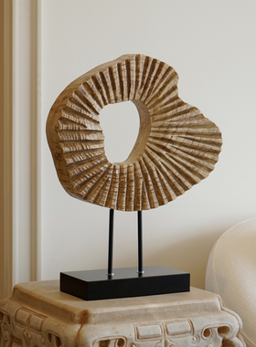 天然原木手工雕刻，新中式摆件