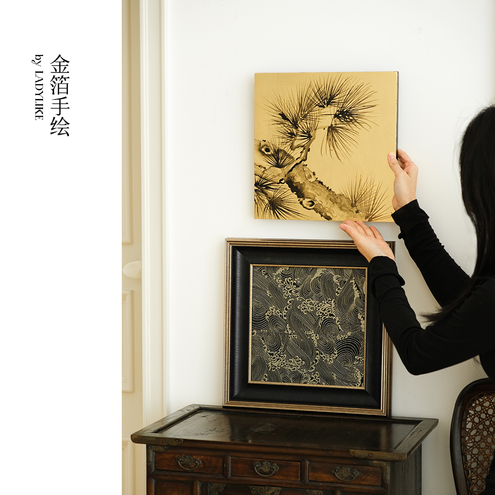 ladylike 新中式装饰画摆件 客厅入户玄关壁炉挂画样板间软装饰品