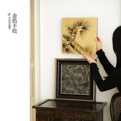 ladylike 新中式装饰画摆件 客厅入户玄关壁炉挂画样板间软装饰品