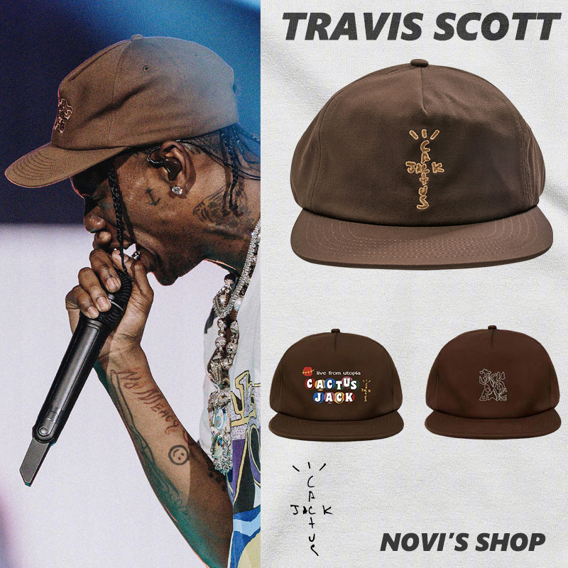 潮牌Travis Scott平沿帽rapper帽子美式嘻哈帽Cactus