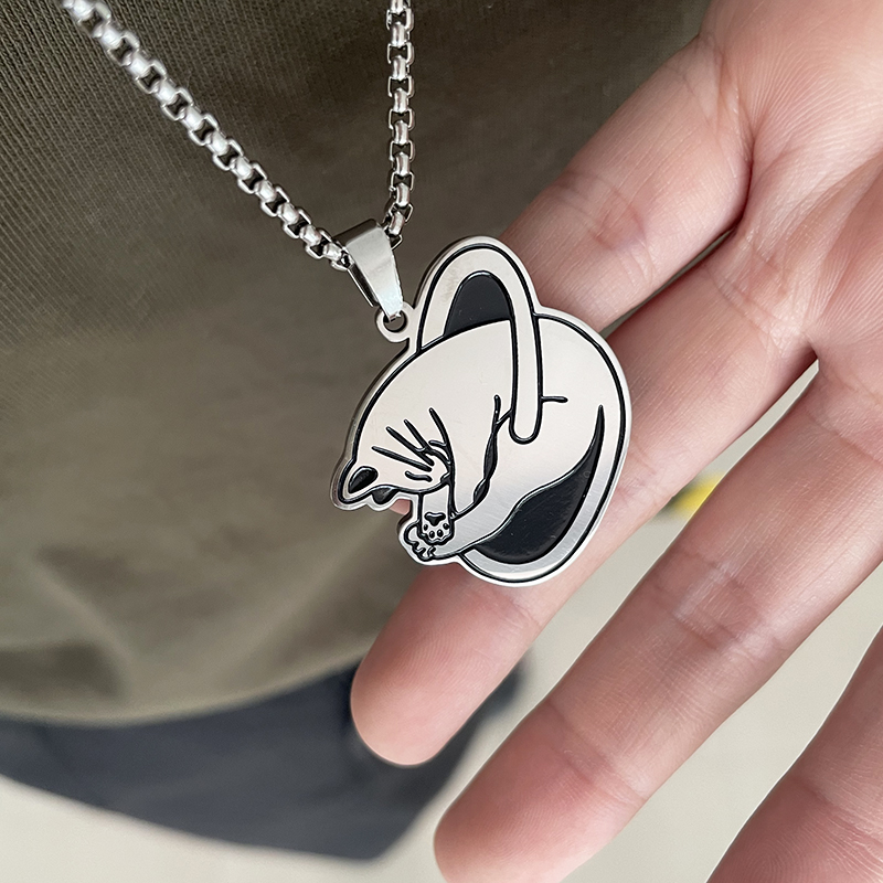 小猫系列 爱睡觉的猫咪 项链可爱卡通fug贵儿