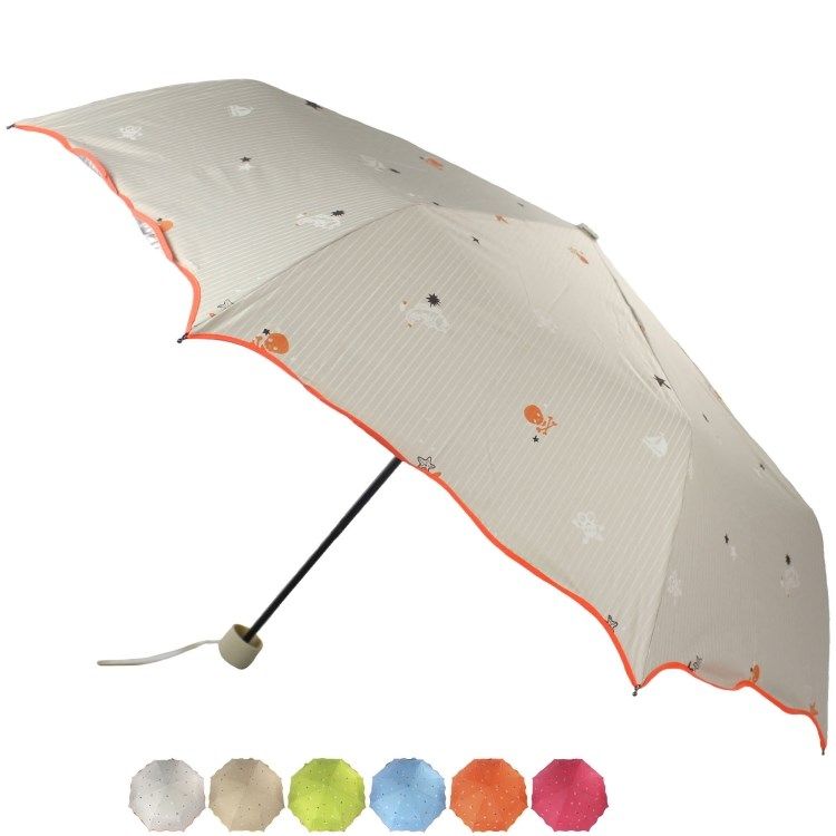 少女三折叠银胶糖果色条纹银胶防紫外线遮阳防晒太阳伞铅笔晴雨伞