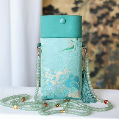 貔貅新中式珠链旗袍汉服手机包