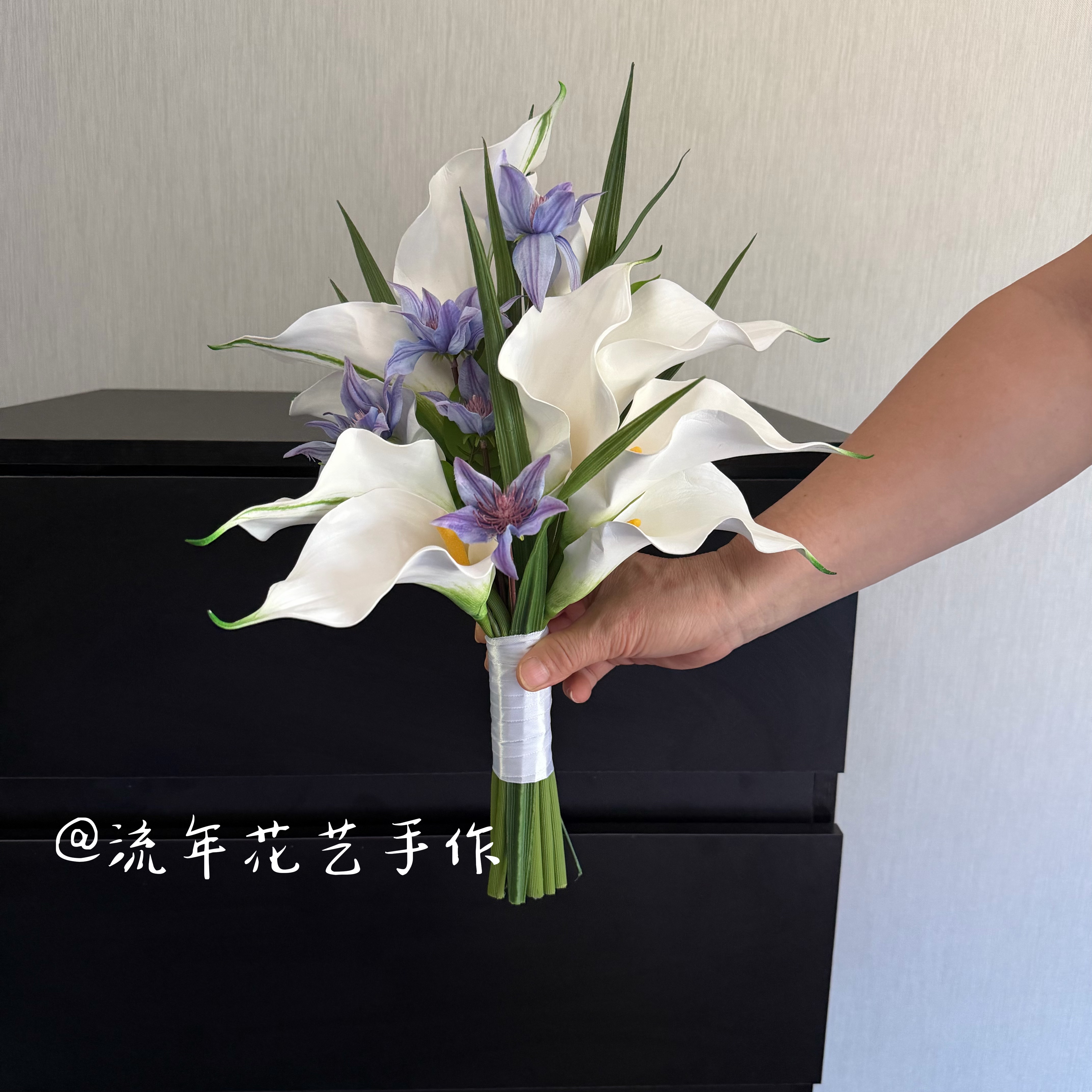 ins清新森系婚纱摄影道具 韩式结婚领证拍照郁金香仿真新娘手捧花