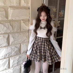 森女系原创想去海边 古灵精怪 清楚系连衣裙可爱毛绒绒露肩