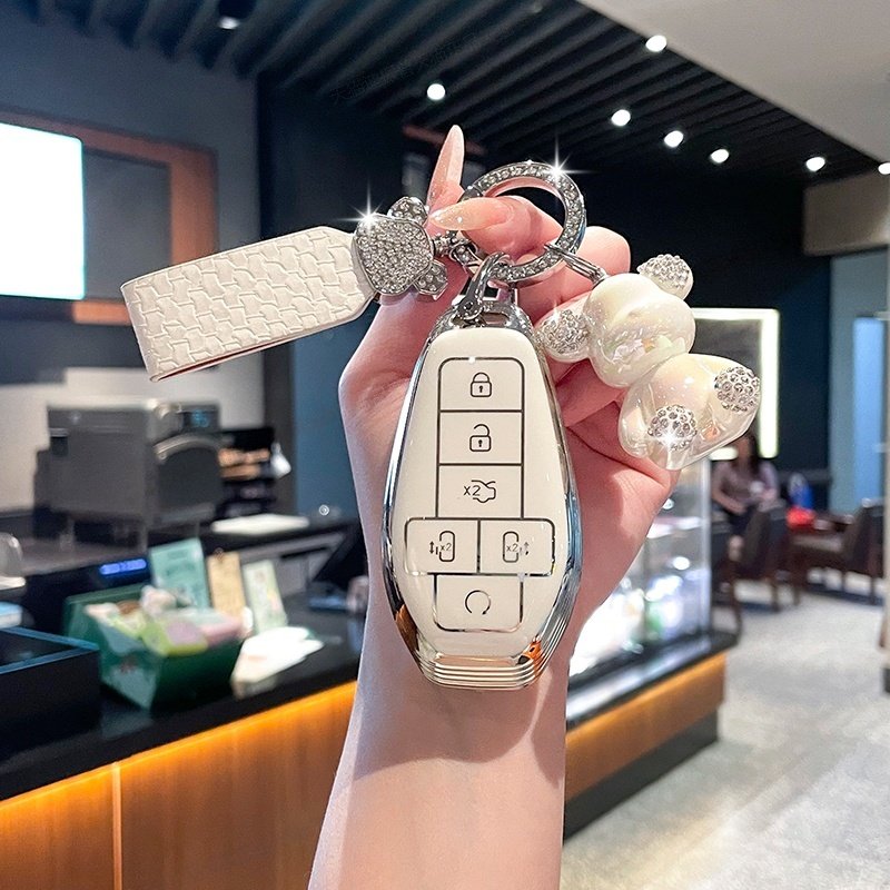 适用腾势D9钥匙套D9dmiev腾势N7车N8壳N9汽车包扣高档专用男女士