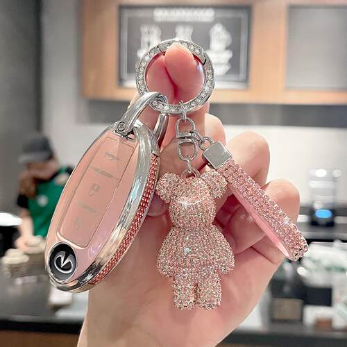 适用英菲尼迪钥匙套qx50/qx60/q70l汽车q50L高档镶钻包扣壳男女士
