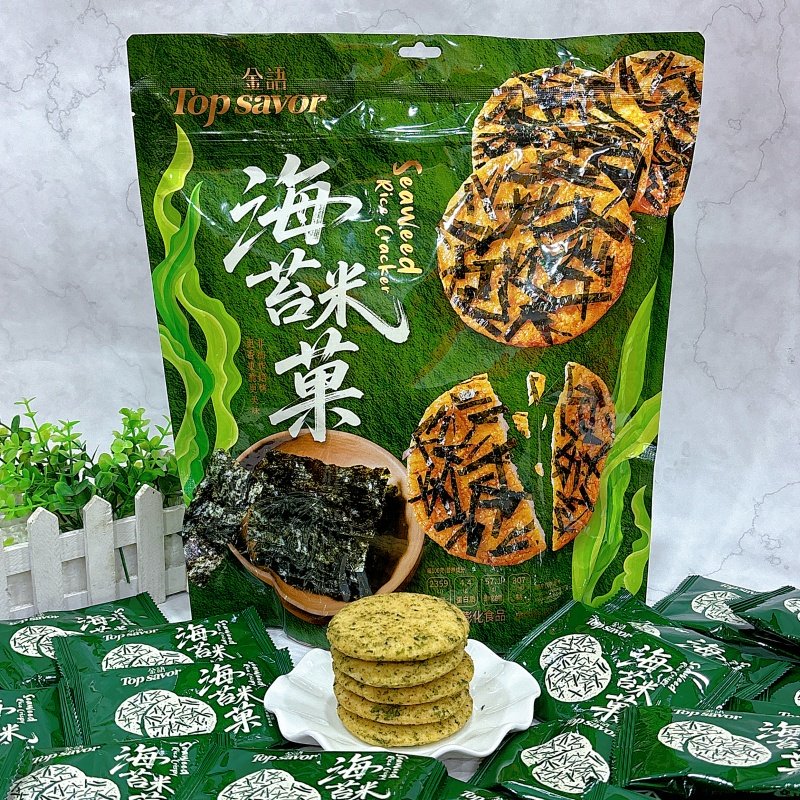 金语海苔米菓388克袋装小包装膨化食品海苔米饼休闲小零食