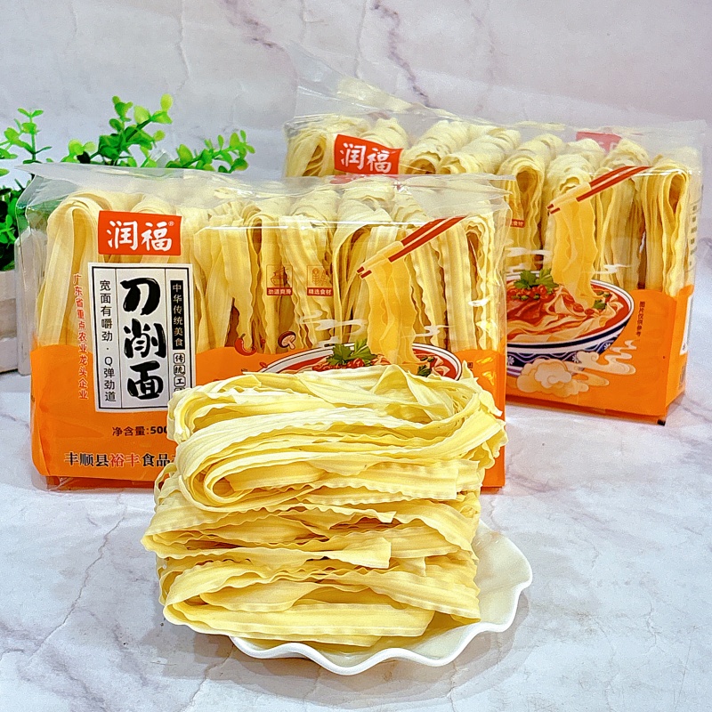 润福刀削面500克*3袋非油炸宽面适合蒸煮炒汤拌面