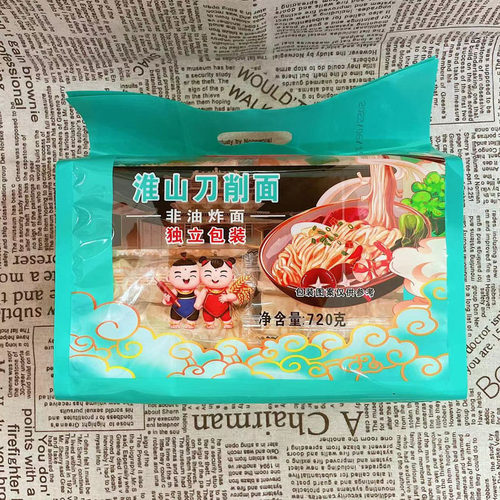 水晶双子淮山刀削面720克袋