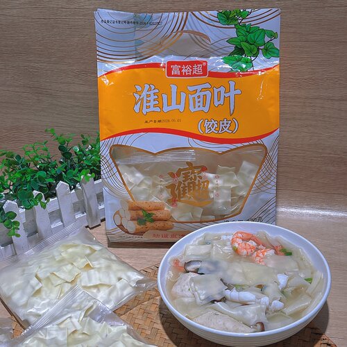 富裕超淮山面叶饺皮420克*2包食用方法 水煮 火锅 炒制 面食