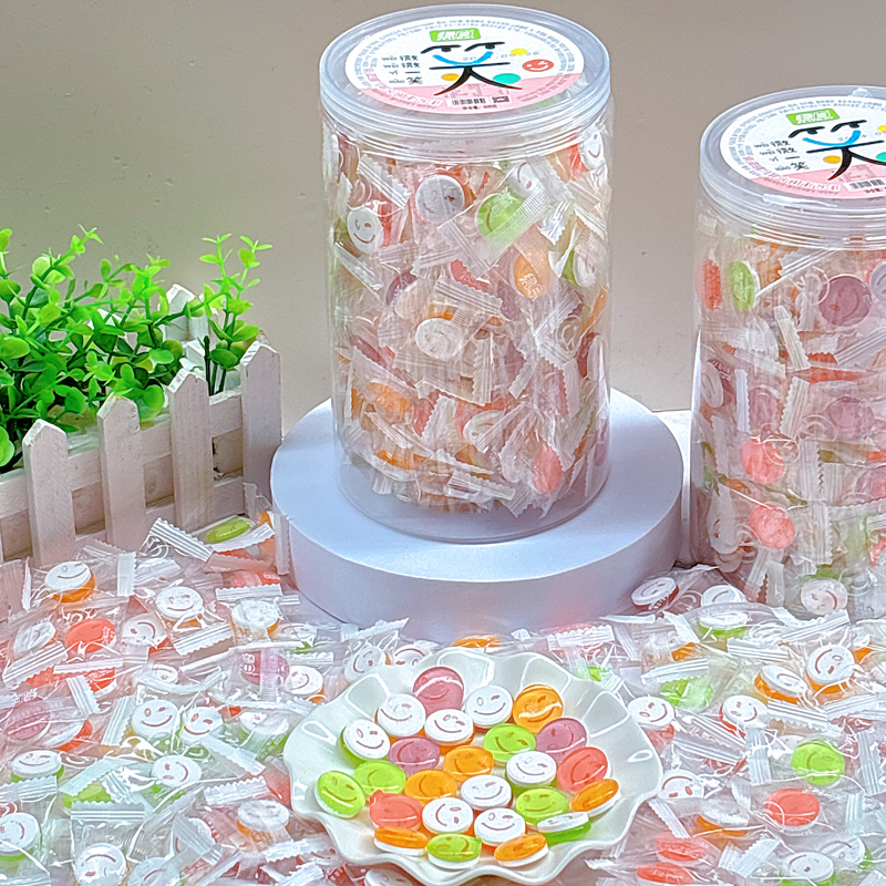 绿白糖果水果味网红零食硬糖