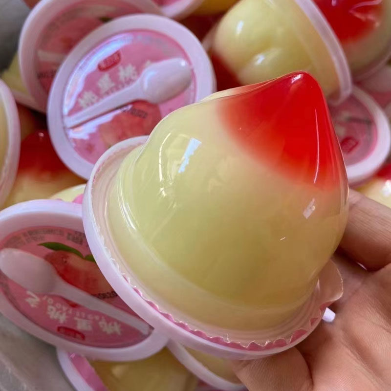 美的客桃里桃气2斤8个寿桃造型果冻潮汕中秋果冻塔仙桃果冻零食