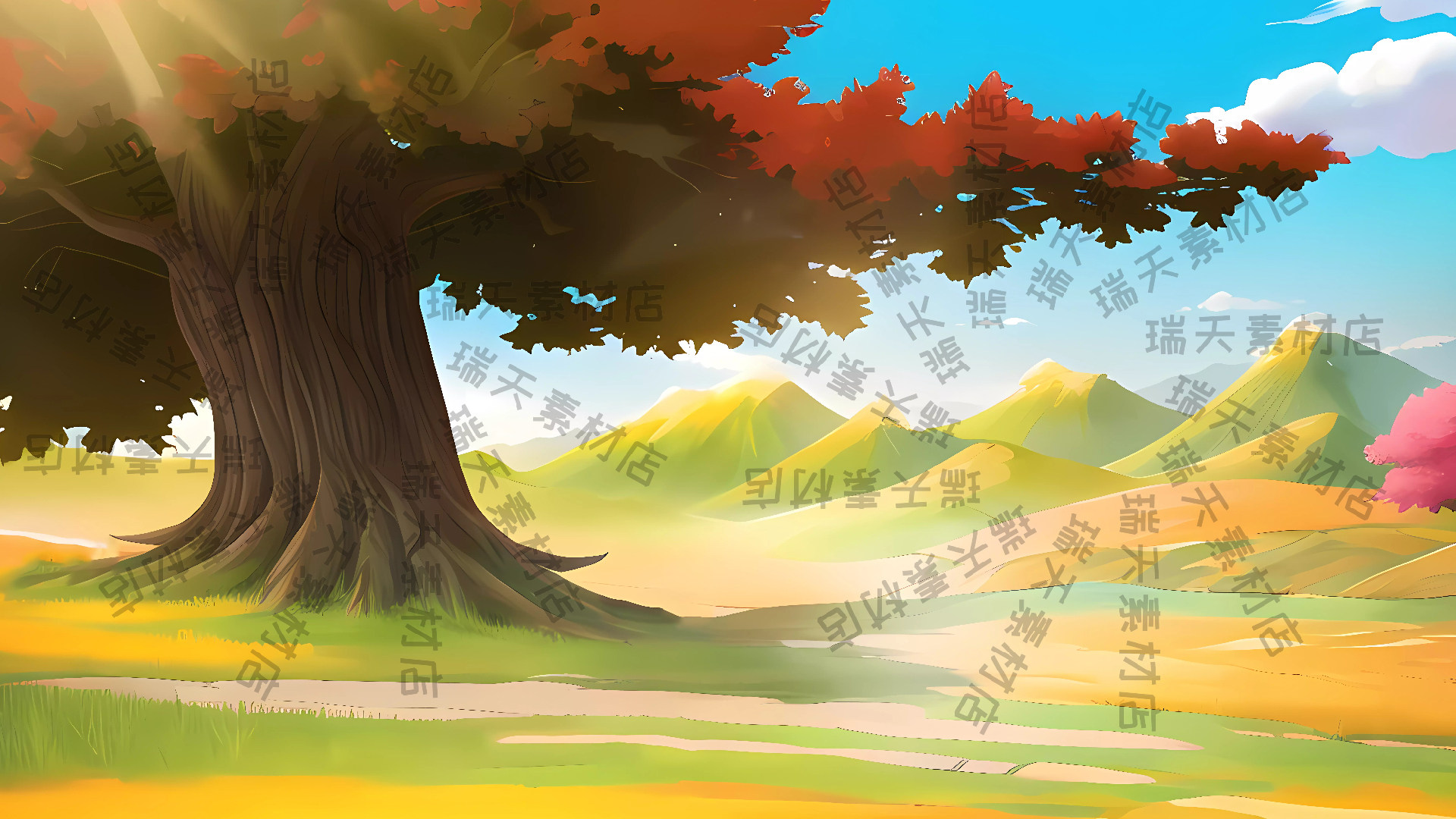 117张高质量高清沙雕动画场景图片素材户外野外荒岛海边森林山洞