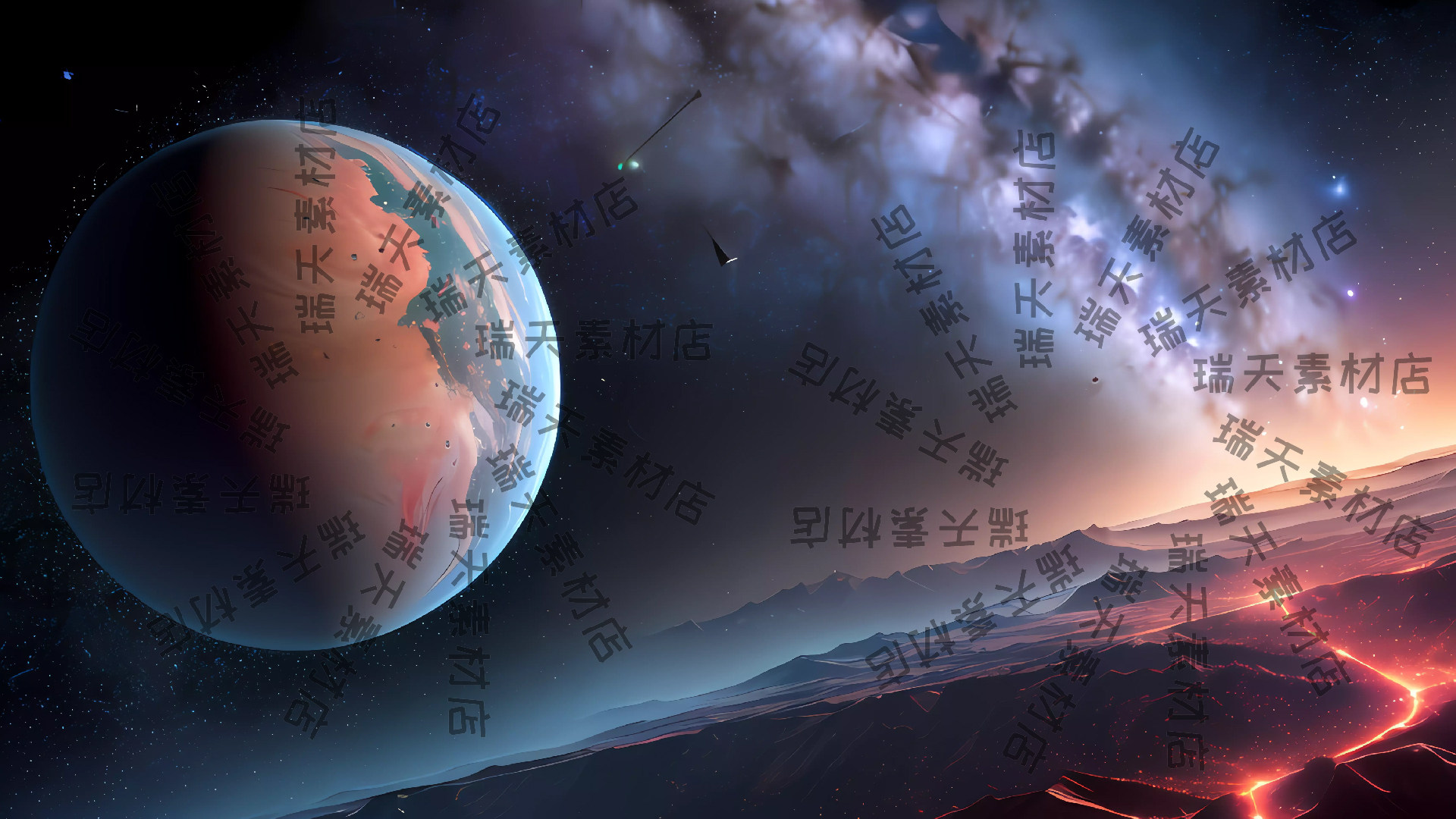 105张沙雕动画场景图片素材科幻星际求生太空宇宙星空星球