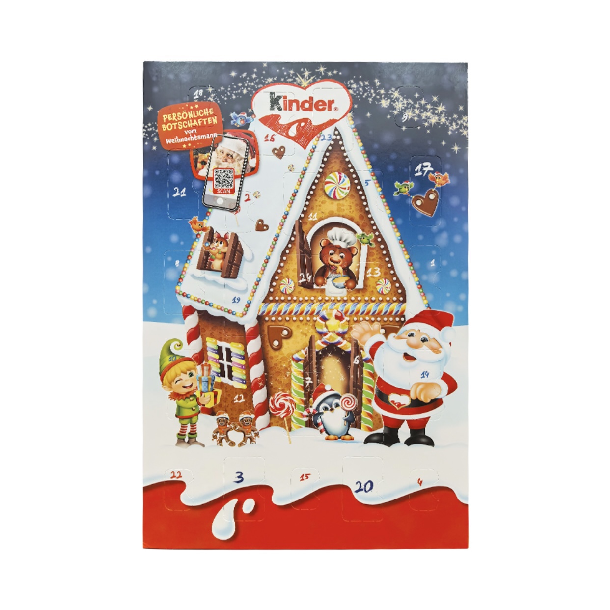 德国进口健达kinder 日历倒计时巧克力礼盒24颗 儿童圣诞节礼物