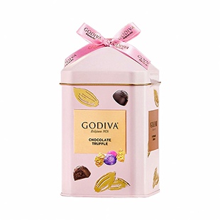 godiva 圣诞礼盒 松露形软心巧克力铁盒12颗 歌帝梵