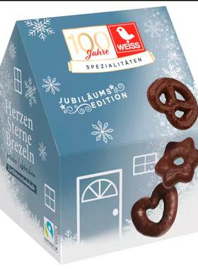 德国进口weiss 姜饼巧克力圣诞饼干 75g 圣诞小屋礼盒