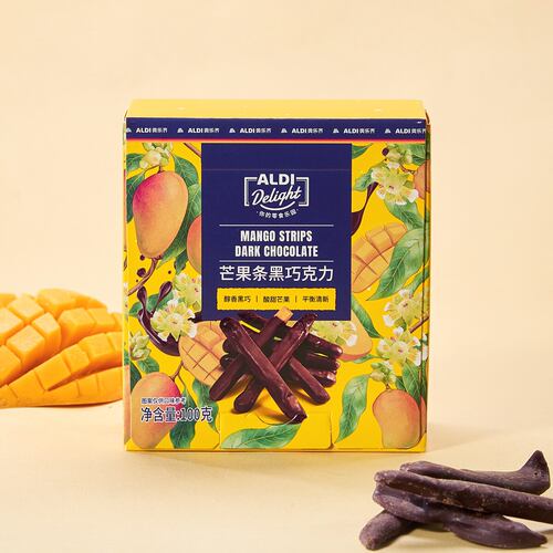 奥乐齐aldi代购 薄荷山楂/芒果条黑巧克力 100g 清凉劲爽