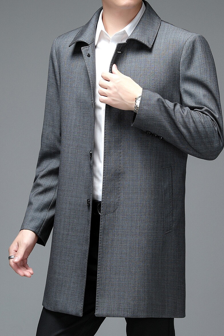 FY2106-P170春秋季新款高品质男装中长风衣男士简约商务外套,男装风衣,星座1613