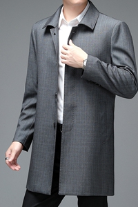 FY2106-P170春秋季新款高品质男装中长风衣男士简约商务外套图片