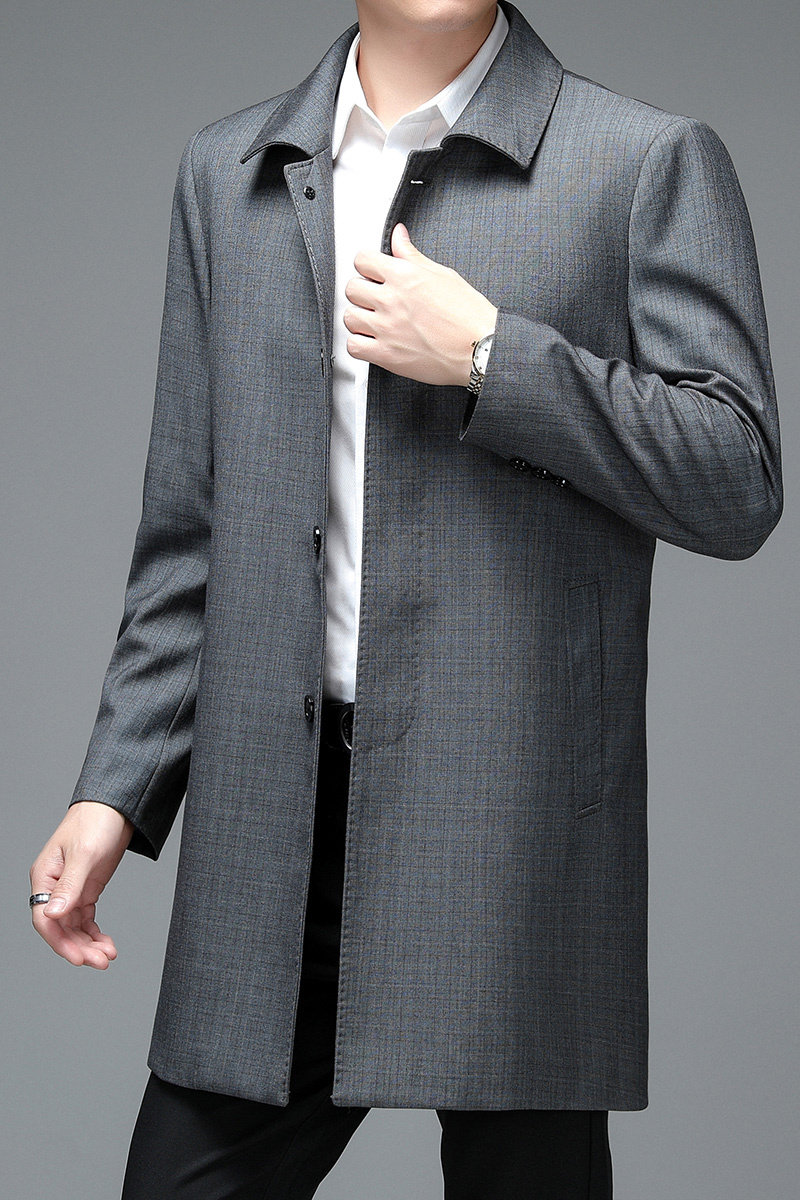 FY2106-P170春秋季新款高品质男装中长风衣男士简约商务外套,男装风衣,星座1613